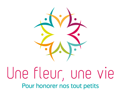 Logo fleur "une fleur une vie, pour honorer nos tout-petits"